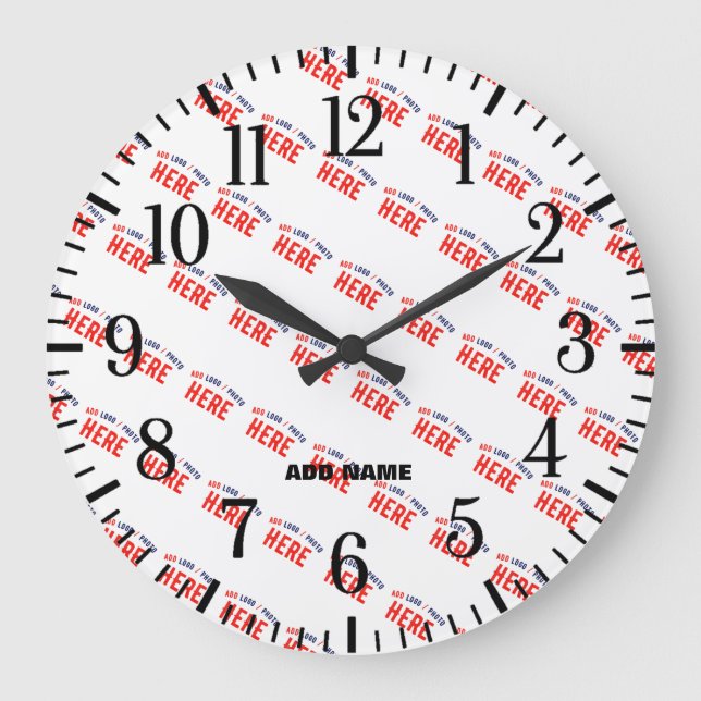 STYLISH MODERN CUSTOMIZABLE WHITE VERIFIED BRANDED LARGE CLOCK (Front)