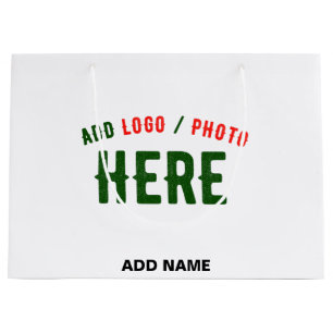 STYLISH MODERN CUSTOMIZABLE WHITE VERIFIED BRANDED LARGE GIFT BAG