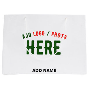 STYLISH MODERN CUSTOMIZABLE WHITE VERIFIED BRANDED LARGE GIFT BAG
