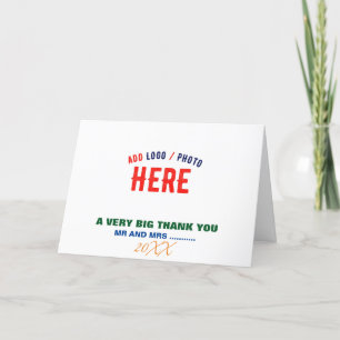 STYLISH MODERN CUSTOMIZABLE WHITE VERIFIED BRANDED LETTERPRESS THANK YOU CARD