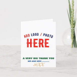 STYLISH MODERN CUSTOMIZABLE WHITE VERIFIED BRANDED LETTERPRESS THANK YOU CARD