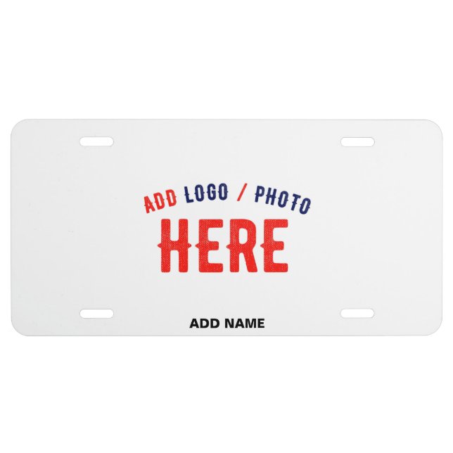 STYLISH MODERN CUSTOMIZABLE WHITE VERIFIED BRANDED LICENSE PLATE (Front)