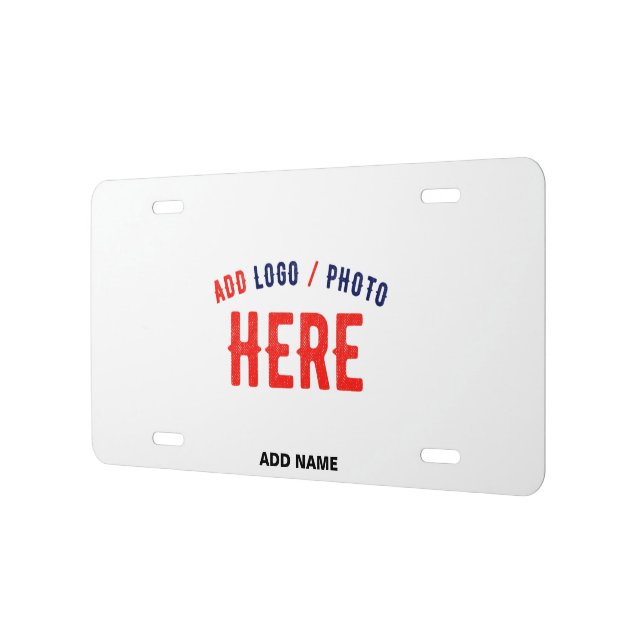STYLISH MODERN CUSTOMIZABLE WHITE VERIFIED BRANDED LICENSE PLATE (Left)