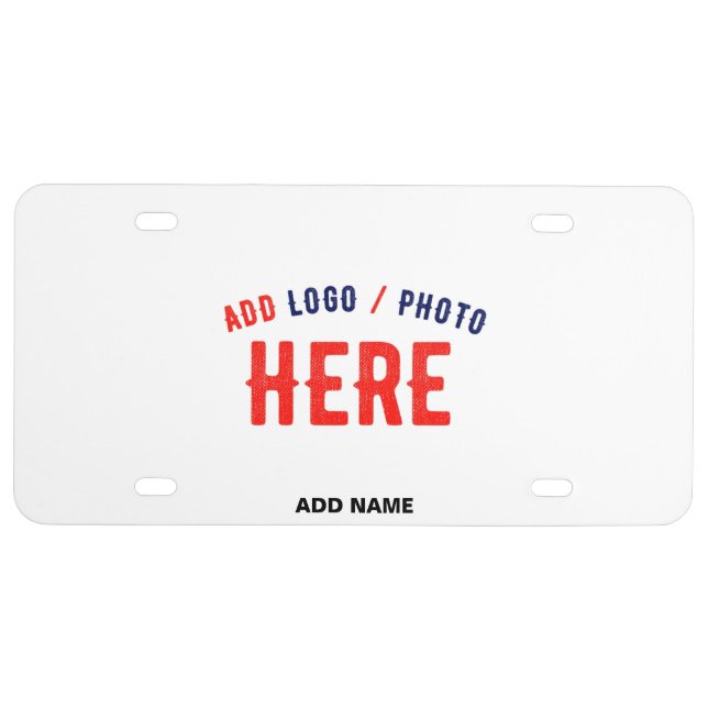 STYLISH MODERN CUSTOMIZABLE WHITE VERIFIED BRANDED LICENSE PLATE (Front)
