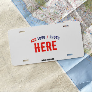 STYLISH MODERN CUSTOMIZABLE WHITE VERIFIED BRANDED LICENSE PLATE
