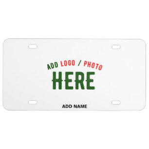 STYLISH MODERN CUSTOMIZABLE WHITE VERIFIED BRANDED LICENSE PLATE