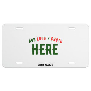 STYLISH MODERN CUSTOMIZABLE WHITE VERIFIED BRANDED LICENSE PLATE