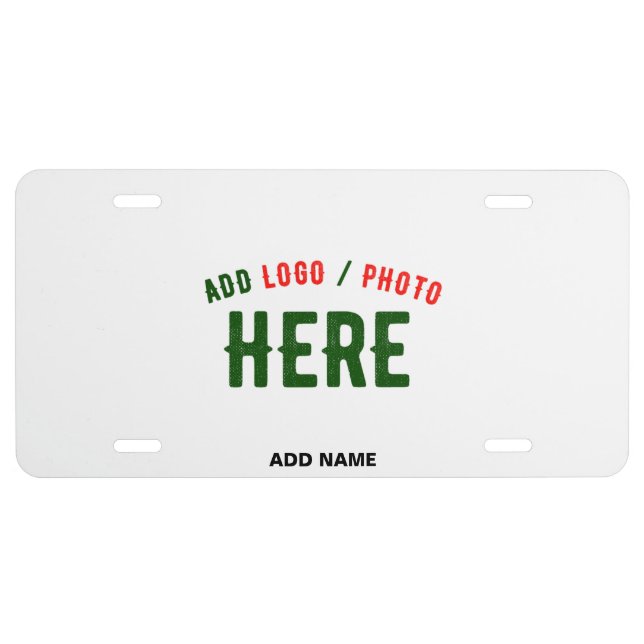 STYLISH MODERN CUSTOMIZABLE WHITE VERIFIED BRANDED LICENSE PLATE (Front)