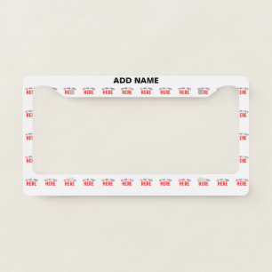 STYLISH MODERN CUSTOMIZABLE WHITE VERIFIED BRANDED LICENSE PLATE FRAME