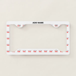 STYLISH MODERN CUSTOMIZABLE WHITE VERIFIED BRANDED LICENSE PLATE FRAME
