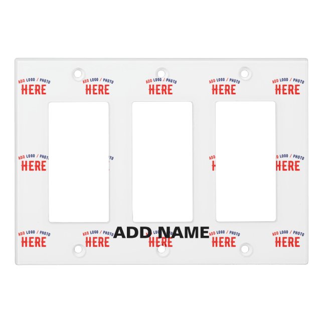 STYLISH MODERN CUSTOMIZABLE WHITE VERIFIED BRANDED LIGHT SWITCH COVER (Front)
