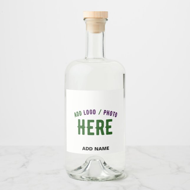 STYLISH MODERN CUSTOMIZABLE WHITE VERIFIED BRANDED LIQUOR BOTTLE LABEL (Front)