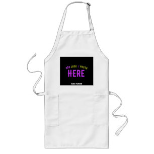 STYLISH MODERN CUSTOMIZABLE WHITE VERIFIED BRANDED LONG APRON