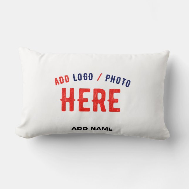 STYLISH MODERN CUSTOMIZABLE WHITE VERIFIED BRANDED LUMBAR PILLOW (Front)