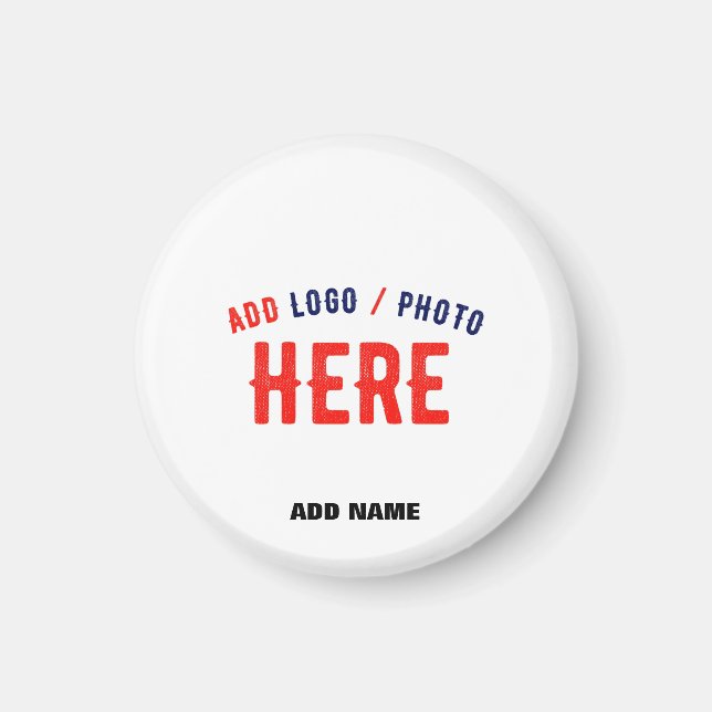 STYLISH MODERN CUSTOMIZABLE WHITE VERIFIED BRANDED MAGNET (Front)