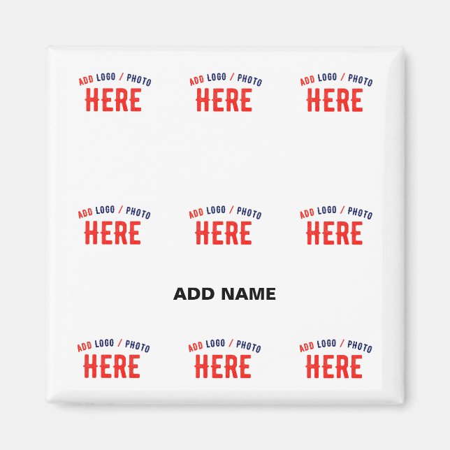 STYLISH MODERN CUSTOMIZABLE WHITE VERIFIED BRANDED MAGNET (Front)