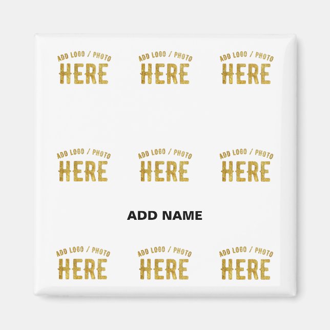 STYLISH MODERN CUSTOMIZABLE WHITE VERIFIED BRANDED MAGNET (Front)