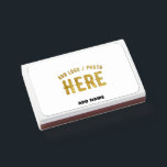 STYLISH MODERN CUSTOMIZABLE WHITE VERIFIED BRANDED MATCHBOXES<br><div class="desc">THIS IS A DESIGN FITTING FOR EVERYONE.YOU CAN CHANGE, RESIZE OR ADD LOGO, PHOTO, TEXT AND COLOURS THE WAY YOU LIKE.THANK YOU.</div>