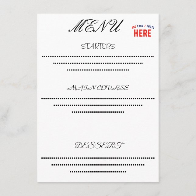 STYLISH MODERN CUSTOMIZABLE WHITE VERIFIED BRANDED MENU (Back)