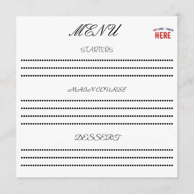 STYLISH MODERN CUSTOMIZABLE WHITE VERIFIED BRANDED MENU (Front)