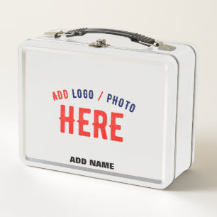 STYLISH MODERN CUSTOMIZABLE WHITE VERIFIED BRANDED METAL LUNCH BOX