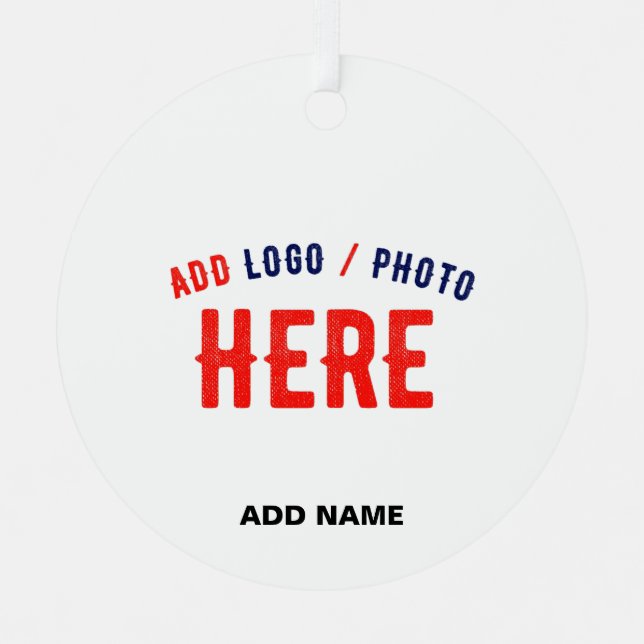 STYLISH MODERN CUSTOMIZABLE WHITE VERIFIED BRANDED METAL ORNAMENT (Front)