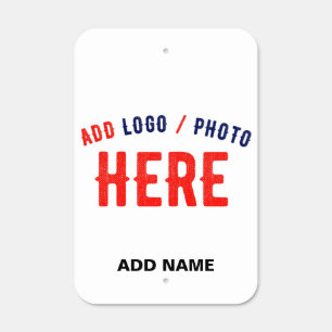 STYLISH MODERN CUSTOMIZABLE WHITE VERIFIED BRANDED METAL SIGN