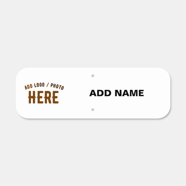 STYLISH MODERN CUSTOMIZABLE WHITE VERIFIED BRANDED METAL SIGN (Front)