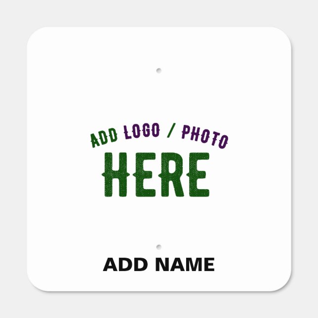 STYLISH MODERN CUSTOMIZABLE WHITE VERIFIED BRANDED METAL SIGN (Front)