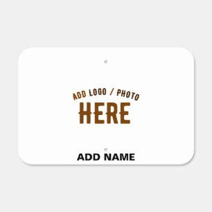 STYLISH MODERN CUSTOMIZABLE WHITE VERIFIED BRANDED METAL SIGN