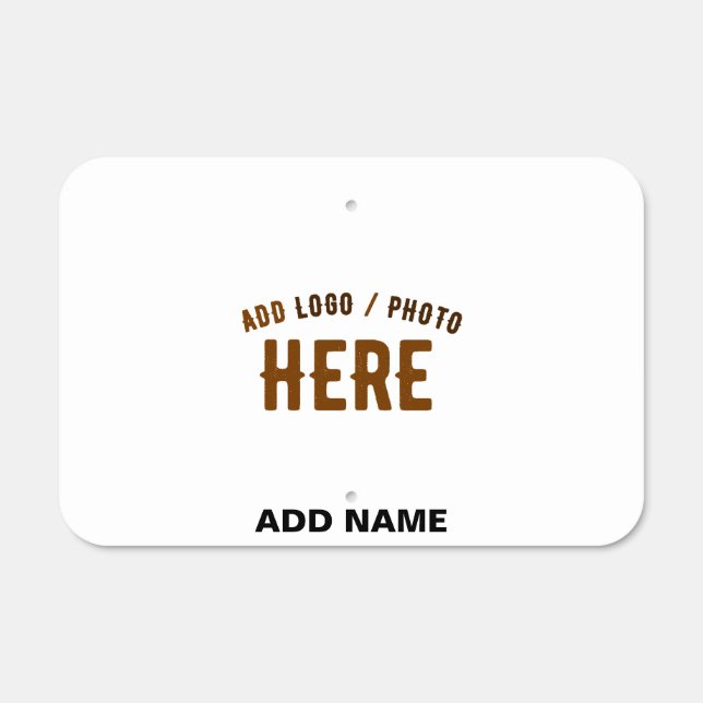 STYLISH MODERN CUSTOMIZABLE WHITE VERIFIED BRANDED METAL SIGN (Front)