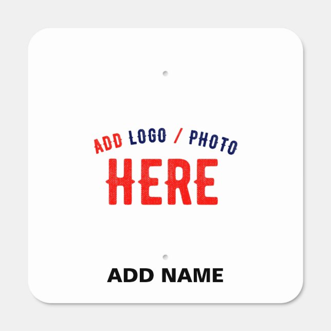 STYLISH MODERN CUSTOMIZABLE WHITE VERIFIED BRANDED METAL SIGN (Front)