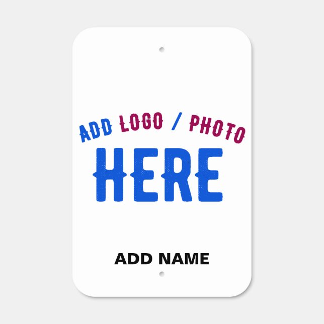 STYLISH MODERN CUSTOMIZABLE WHITE VERIFIED BRANDED METAL SIGN (Front)
