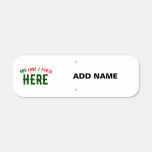 STYLISH MODERN CUSTOMIZABLE WHITE VERIFIED BRANDED METAL SIGN