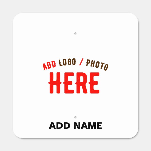 STYLISH MODERN CUSTOMIZABLE WHITE VERIFIED BRANDED METAL SIGN (Front)