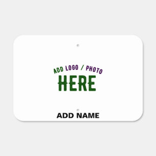STYLISH MODERN CUSTOMIZABLE WHITE VERIFIED BRANDED METAL SIGN