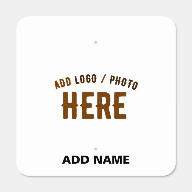 STYLISH MODERN CUSTOMIZABLE WHITE VERIFIED BRANDED METAL SIGN (Front)
