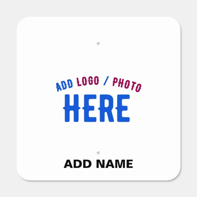 STYLISH MODERN CUSTOMIZABLE WHITE VERIFIED BRANDED METAL SIGN (Front)