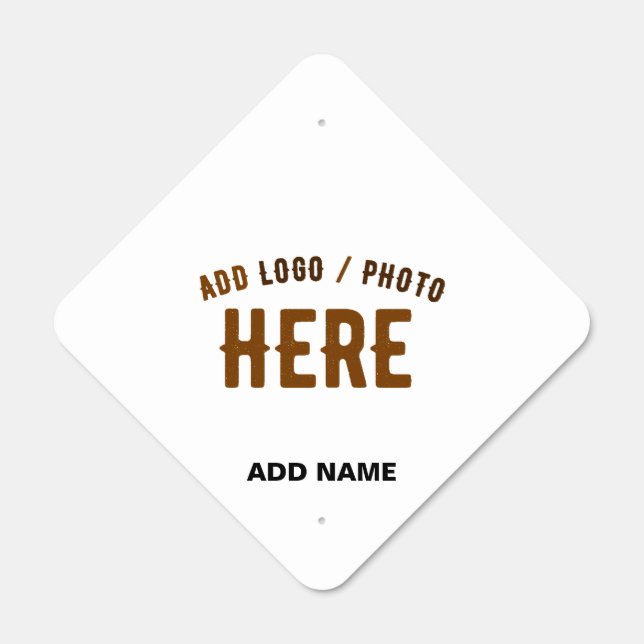STYLISH MODERN CUSTOMIZABLE WHITE VERIFIED BRANDED METAL SIGN (Front)