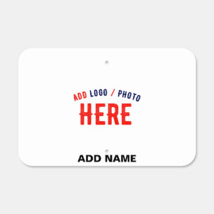 STYLISH MODERN CUSTOMIZABLE WHITE VERIFIED BRANDED METAL SIGN