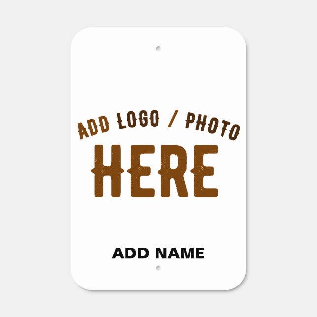 STYLISH MODERN CUSTOMIZABLE WHITE VERIFIED BRANDED METAL SIGN (Front)