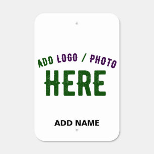 STYLISH MODERN CUSTOMIZABLE WHITE VERIFIED BRANDED METAL SIGN