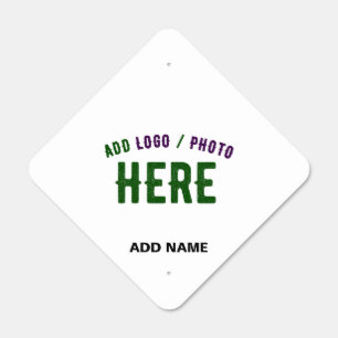 STYLISH MODERN CUSTOMIZABLE WHITE VERIFIED BRANDED METAL SIGN