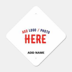 STYLISH MODERN CUSTOMIZABLE WHITE VERIFIED BRANDED METAL SIGN