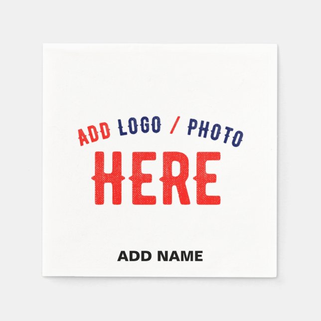 STYLISH MODERN CUSTOMIZABLE WHITE VERIFIED BRANDED NAPKINS (Front)