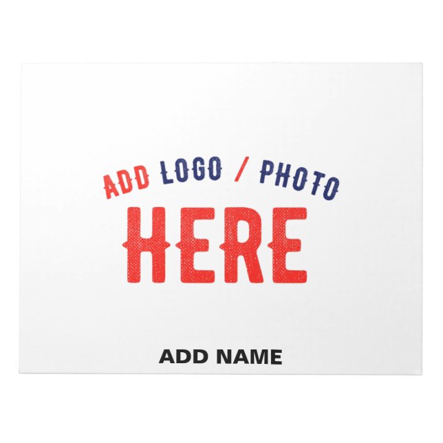 STYLISH MODERN CUSTOMIZABLE WHITE VERIFIED BRANDED NOTEPAD (Front)