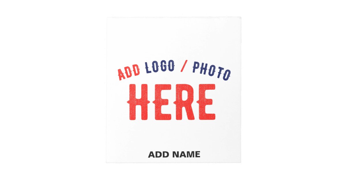 STYLISH MODERN CUSTOMIZABLE WHITE VERIFIED BRANDED NOTEPAD | Zazzle