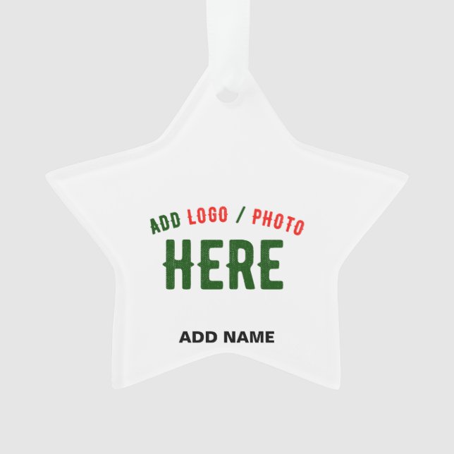 STYLISH MODERN CUSTOMIZABLE WHITE VERIFIED BRANDED ORNAMENT (Front)