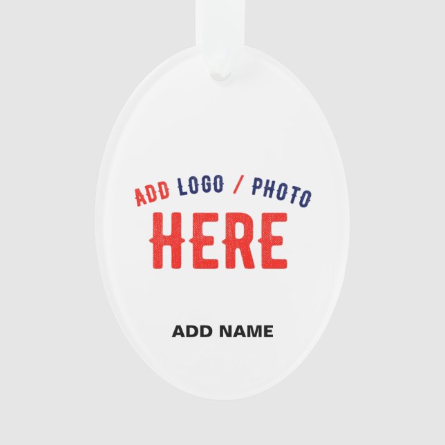 STYLISH MODERN CUSTOMIZABLE WHITE VERIFIED BRANDED ORNAMENT (Front)