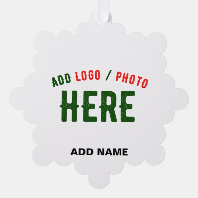 STYLISH MODERN CUSTOMIZABLE WHITE VERIFIED BRANDED ORNAMENT CARD (Front)